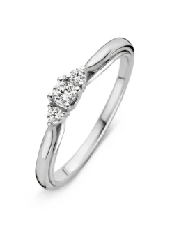 Witgouden ring met briljant 0.19 crt. + Luxe Cadeau