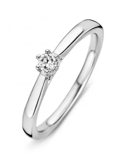 Witgouden ring met briljant 0,09crt. + Luxe Cadeau