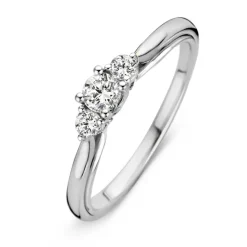 Witgouden ring met briljant 0,31crt. + Luxe Cadeau