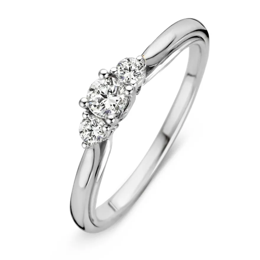 Witgouden ring met briljant 0,31crt. + Luxe Cadeau