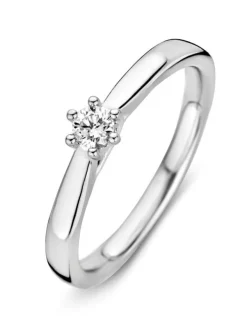 Witgouden ring met briljant 0,14crt. + Luxe cadeau