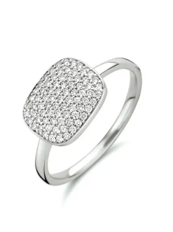 Witgouden ring met diamant pavé zetting 0.27crt.