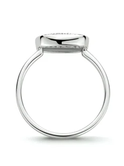Witgouden ring met diamant pavé zetting 0.27crt.