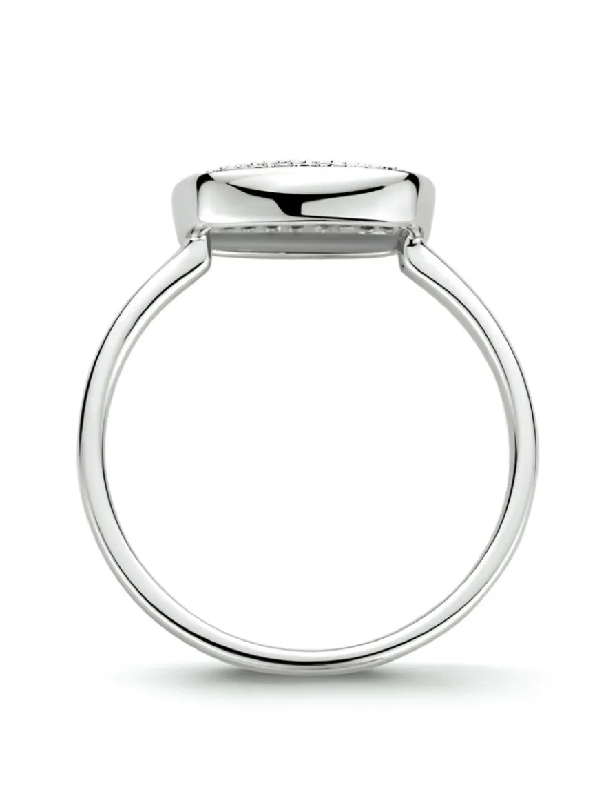 Witgouden ring met diamant pavé zetting 0.27crt.