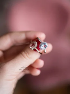 Witgouden ring met topaas en briljant + Luxe Cadeau