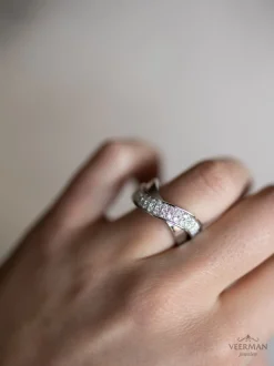 Witgouden ring pavé diamant | Veerman Juwelen