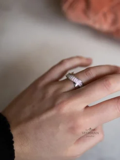 Witgouden ring pavé diamant | Veerman Juwelen