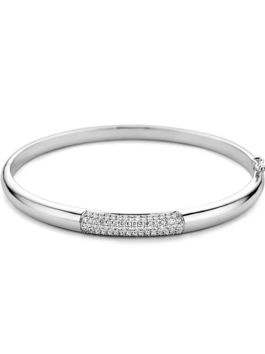 Witgouden slavenarmband met briljant 0,72crt. + Luxe Cadeau