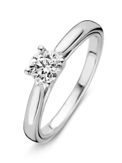 Witgouden solitair ring met briljant 0,50crt + Luxe cadeau