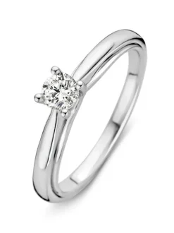 Witgouden solitair ring met briljant 0,30crt + Luxe cadeau