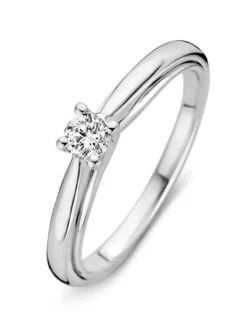 Witgouden solitair ring met briljant 0,20crt + Luxe Cadeau