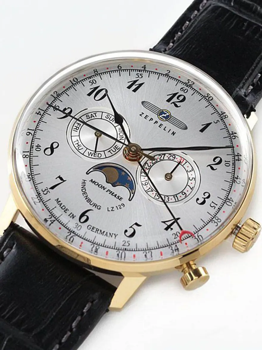 Zeppelin 7038-1 Hindenburg Moonphase + Luxe Cadeau