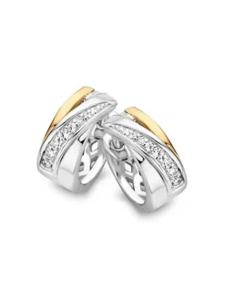 Zilver met goud klapcreolen + Fashion cadeau