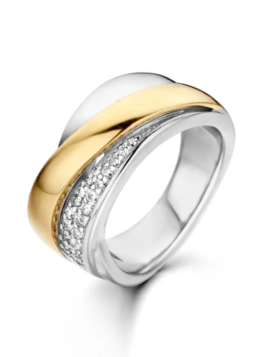 Zilver met goud ring + Fashion cadeau