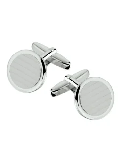 Zilveren manchetknopen ovaal ribbel + Luxe Cadeau