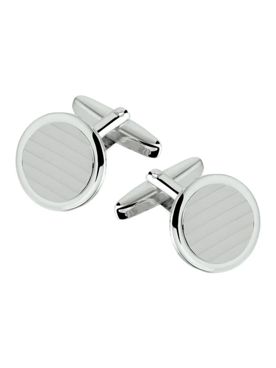 Zilveren manchetknopen ovaal ribbel + Luxe Cadeau