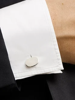 Zilveren manchetknopen ovaal + Luxe cadeau